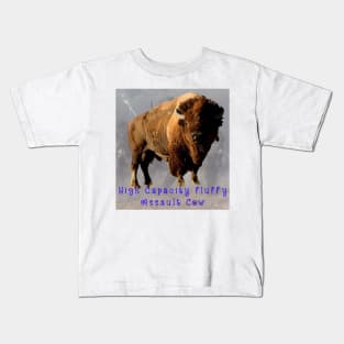 Bison - High Capacity Fluffy Assault Cow Kids T-Shirt